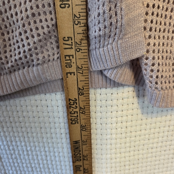 Diadora XL Loose Knit Cashmere Blend Taupe Women's V-Neck Athletic Sweater - Picture 10 of 10